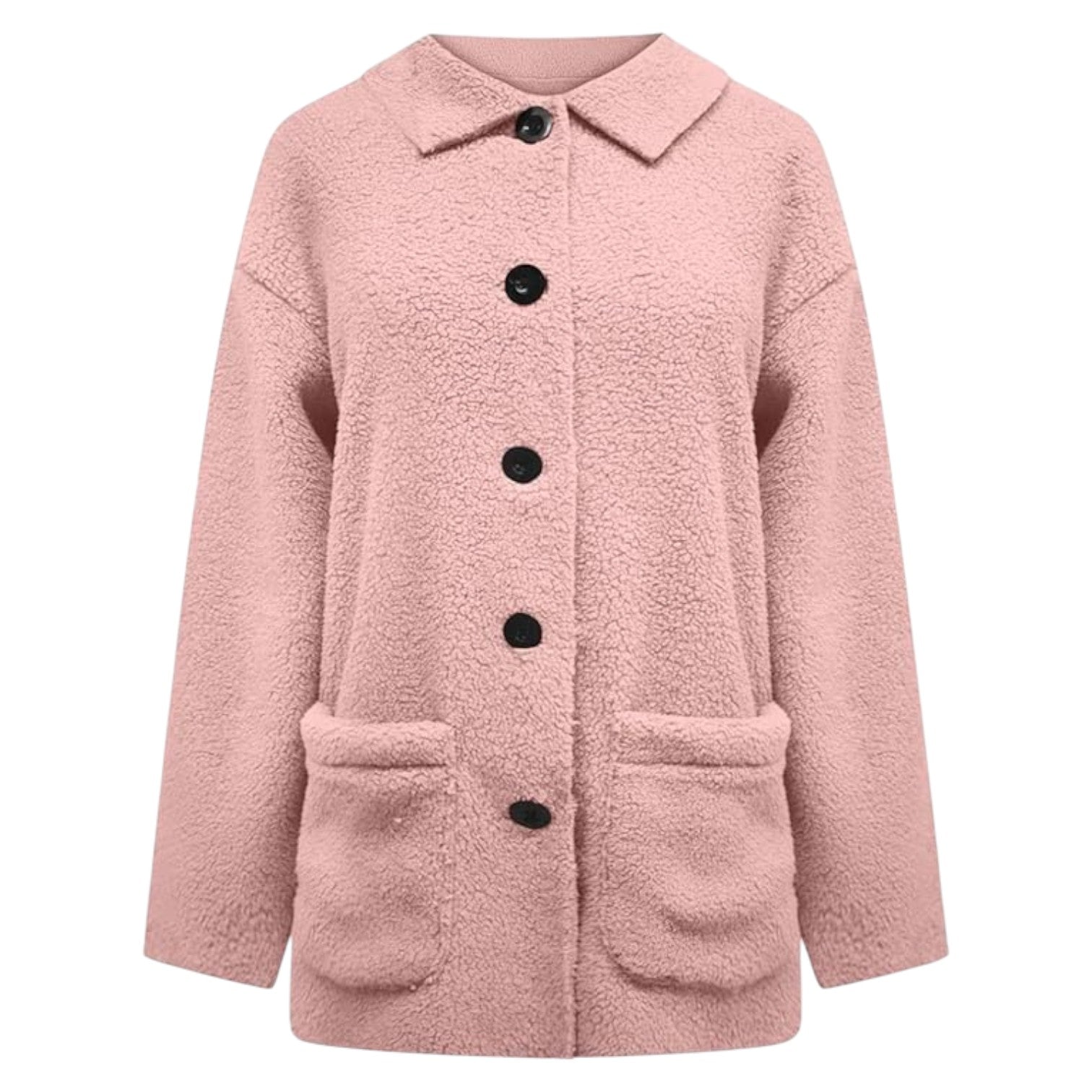 Eilune - Women's cozy coat with button placket